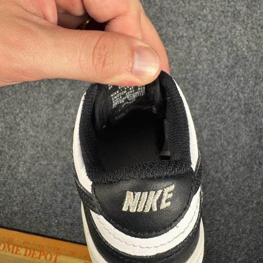 Nike Dunk Low Shoes Toddler Size 8C Black White Panda Sneakers CW1589-100